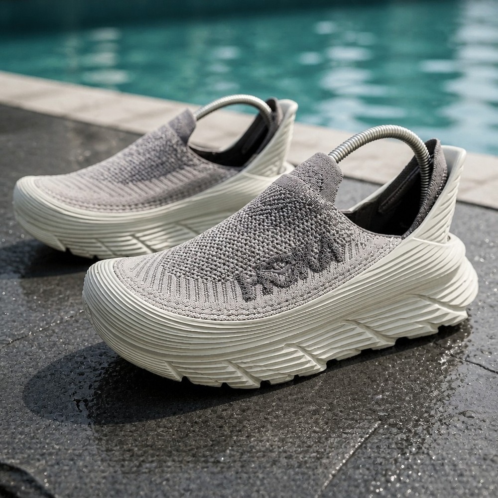 HOKA ONE ONE Restore TC Slipon Satellite /Stellar Grey Shoes Women's 9 / Men's 8